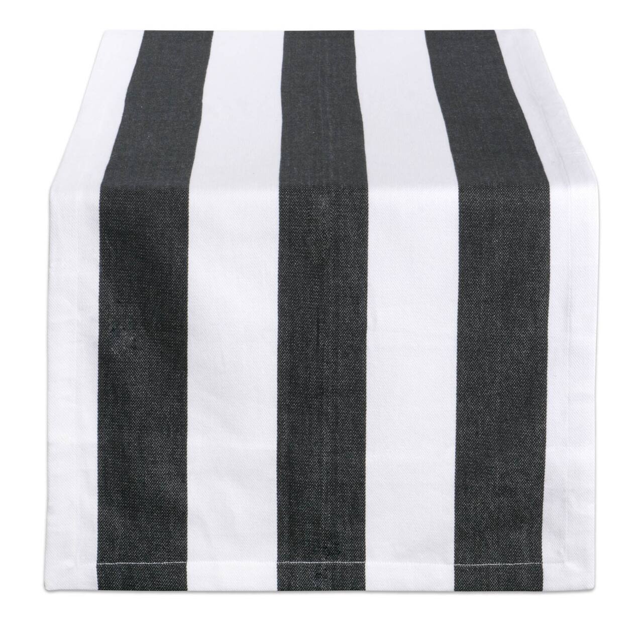 Black/White Dobby Stripe Table Runner 18" x 108"